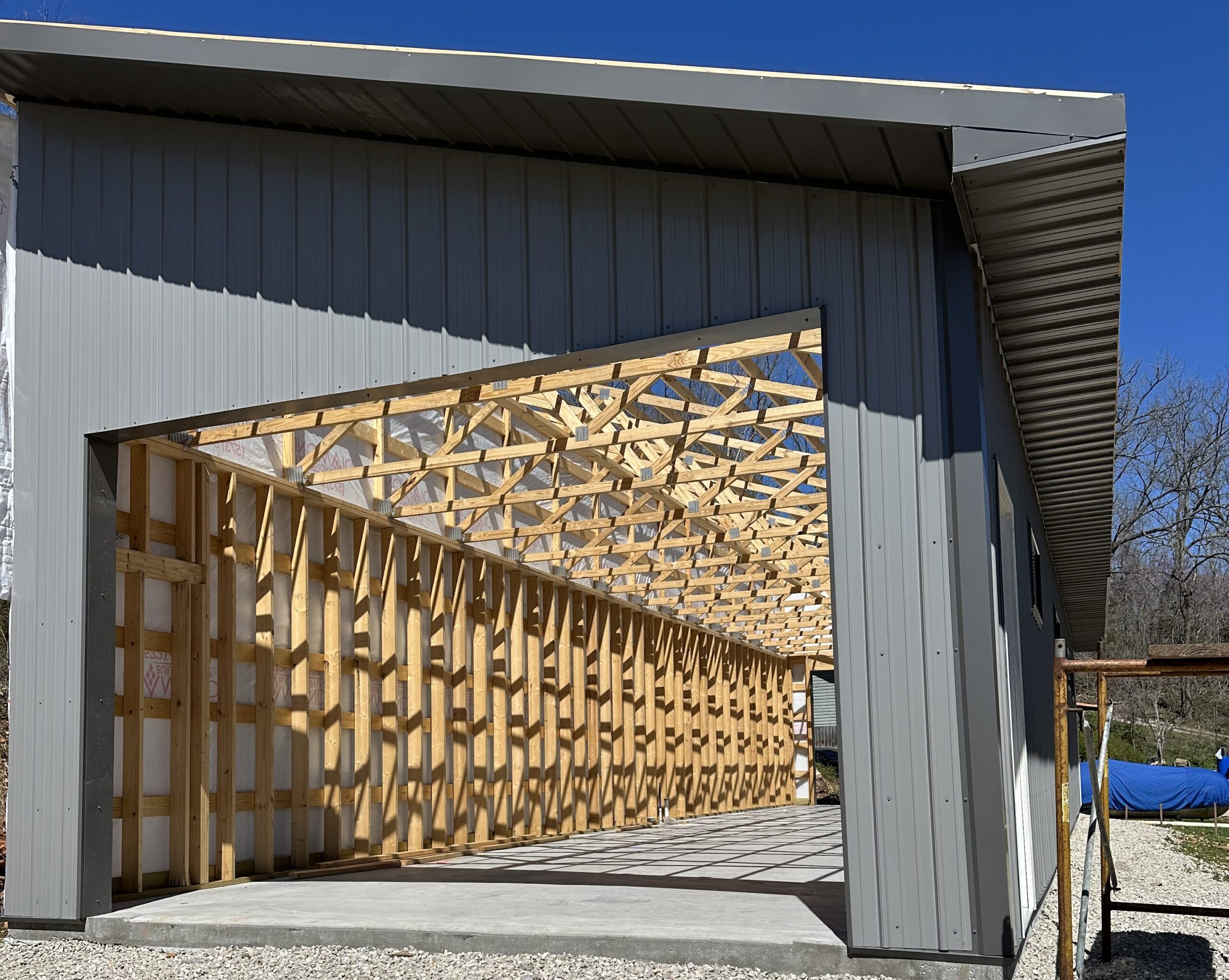 Outbuilding structural framing and concrete pour job by Williams Construction