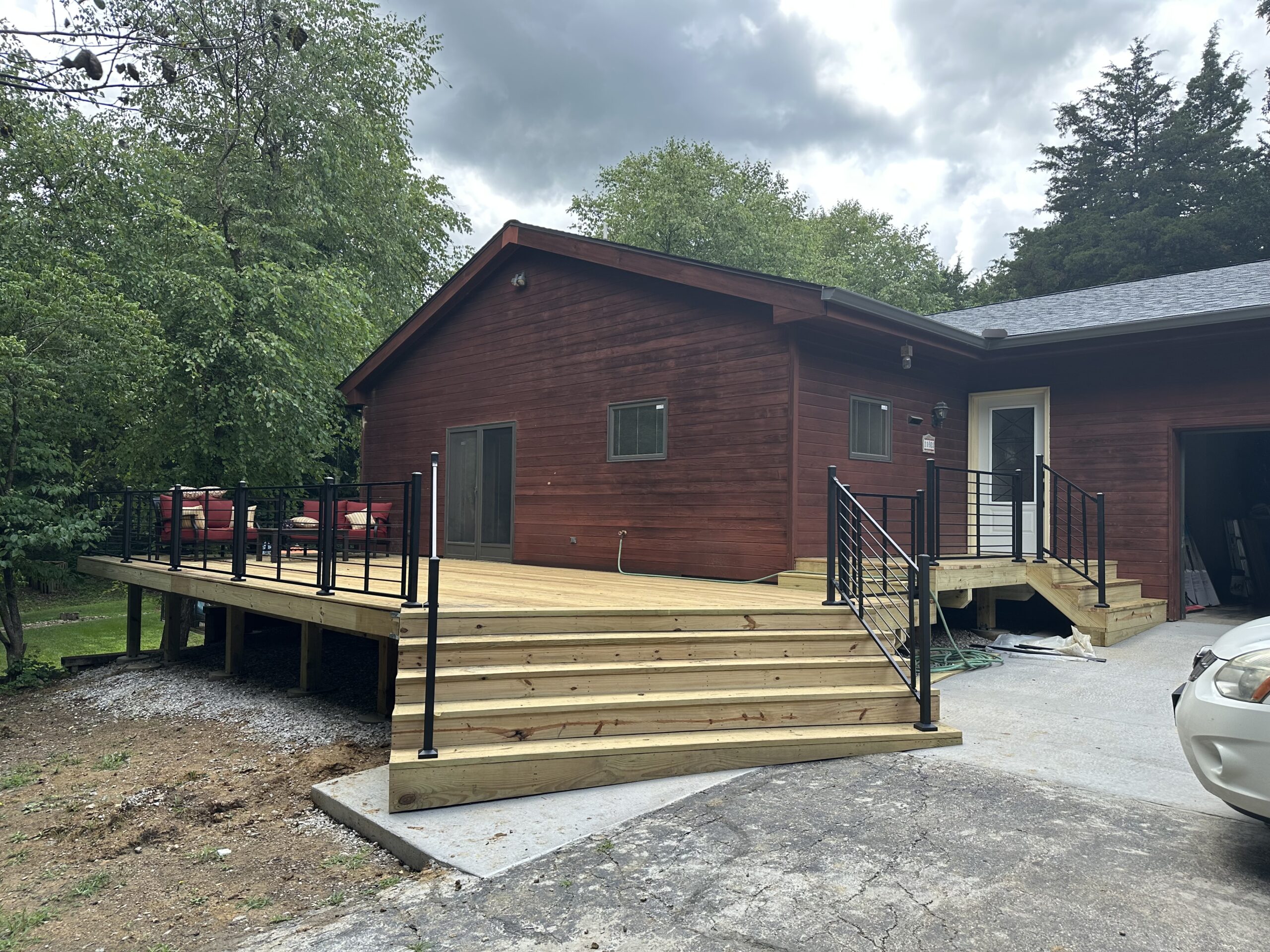 Deck design and build, and concrete pour by Williams Construction