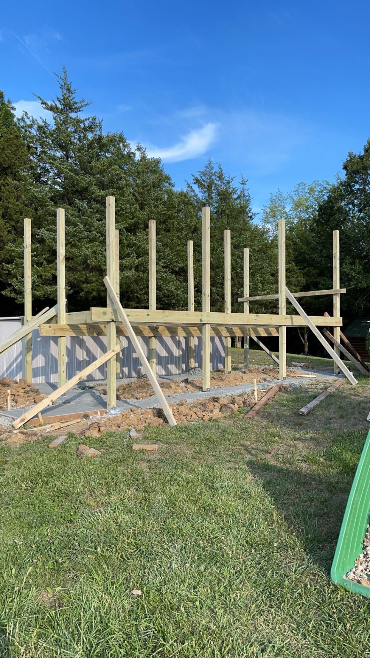 Pool deck framing by Williams Construction