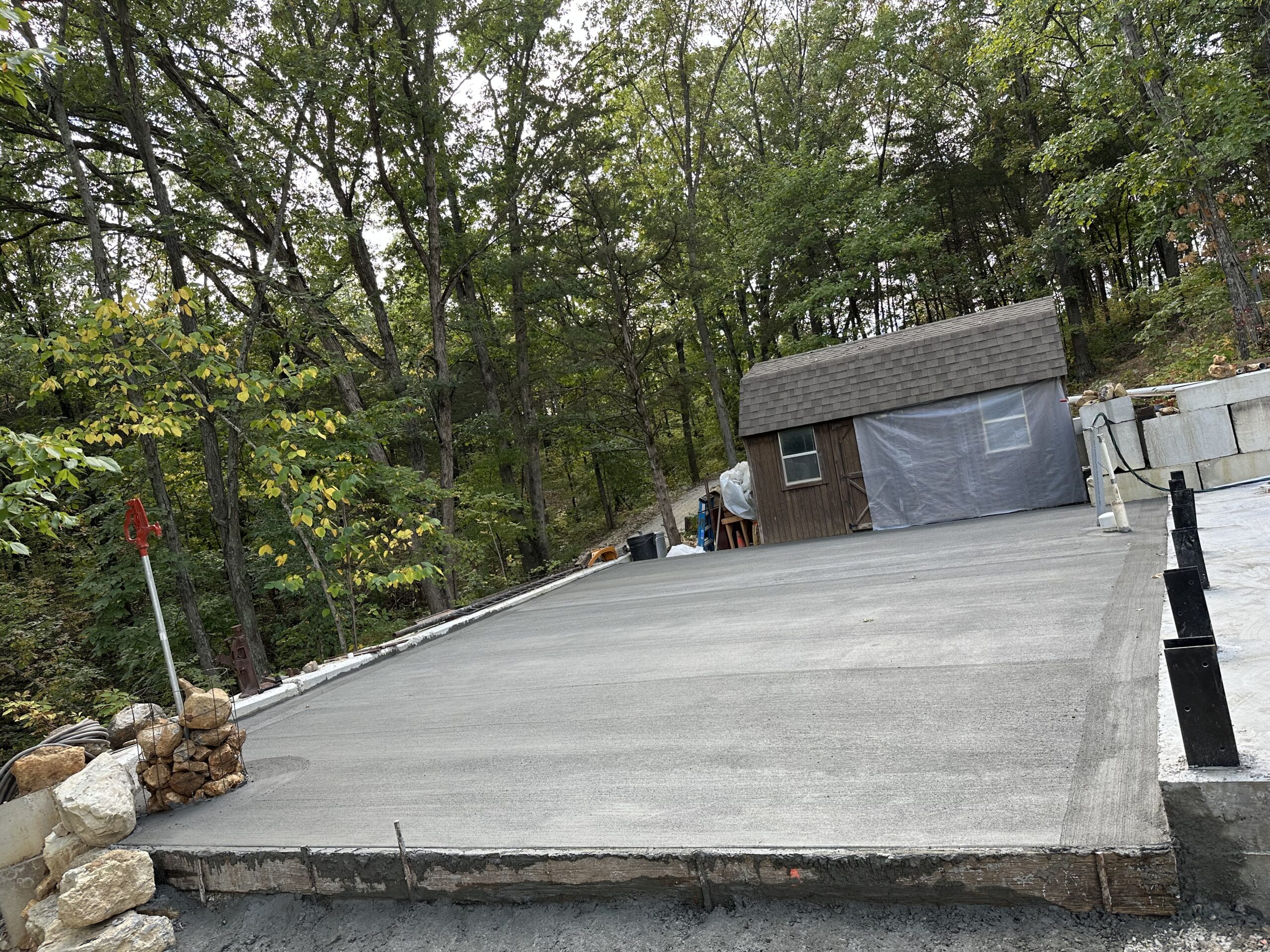 Concrete driveway extension by Williams Construction