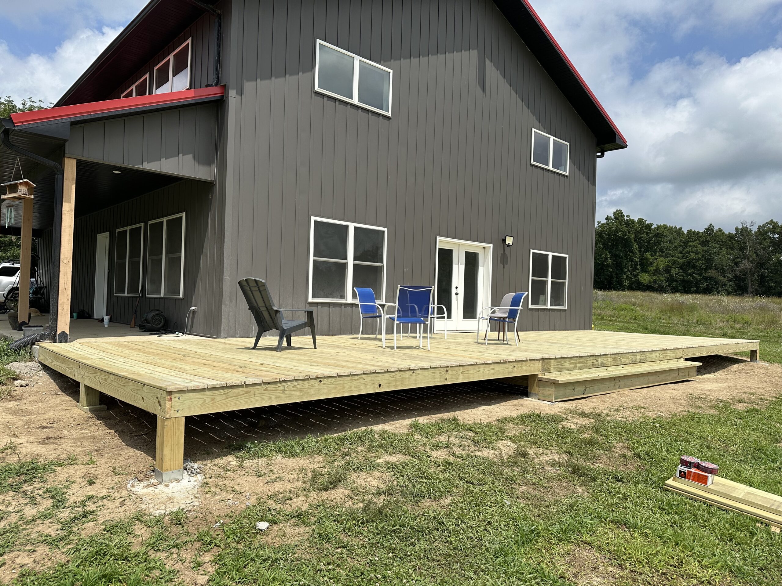 Barndominium deck design and build by Williams Construction