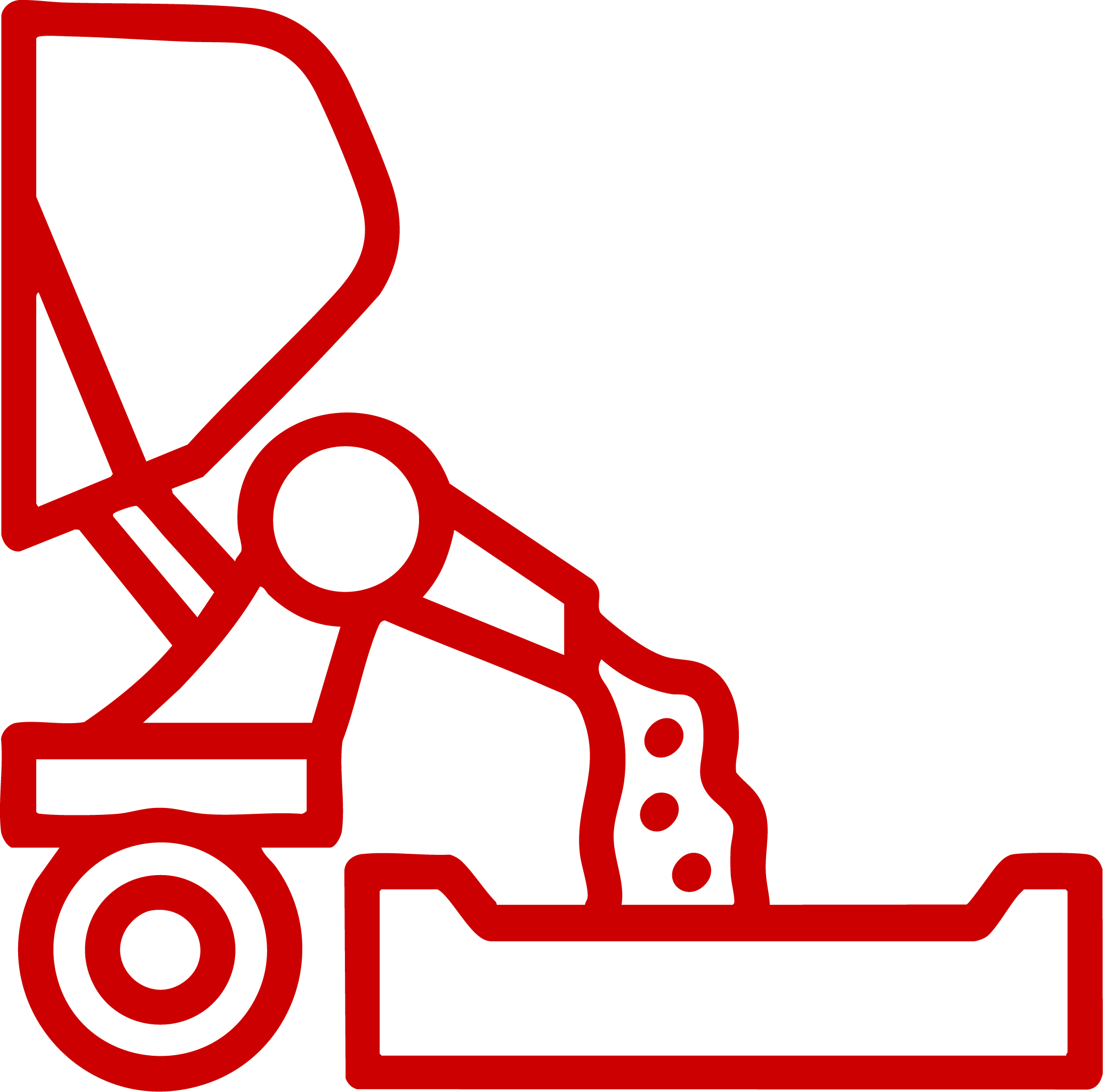 An icon showing a cement mixer pouring cement into a foundation mold